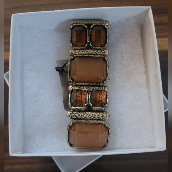 Chico's Jewelry - Chico's brassy and amber stretch bracelet